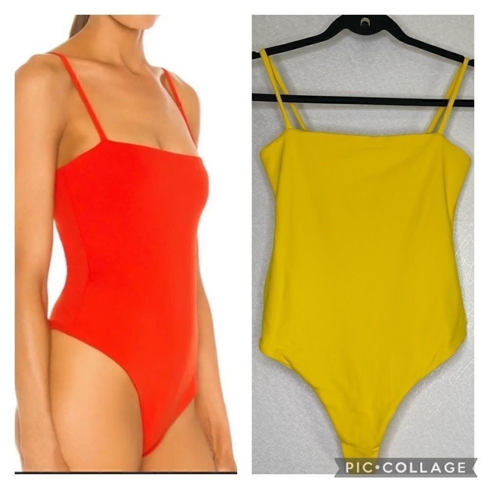 SUSANA Monaco Square Neck Bodysuit in Lemon XS